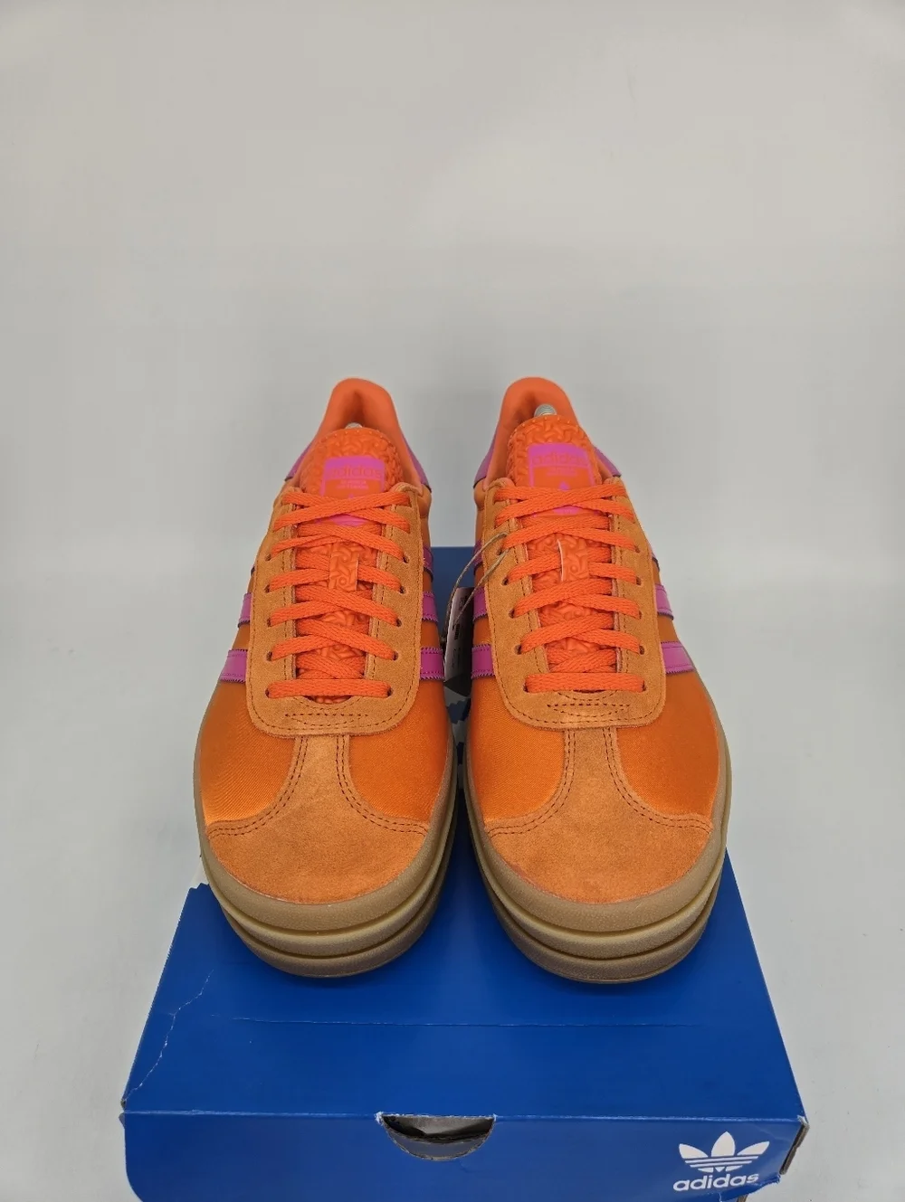 adidas Women's Gazelle Bold JI2703 Orange Semi Lucid Fuchsia Shoes Size 7 New
